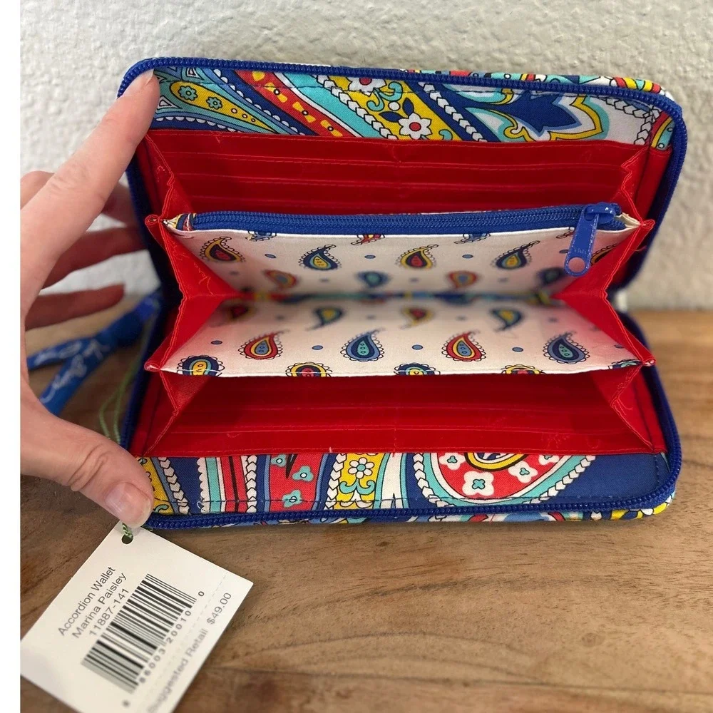 Vera Bradley Marina Paisley Accordion Zip Wallet 11887-141 NWT‎ - Picture 5 of 7